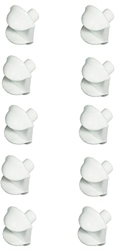 cyclingcolors 10x perni supporto mensole 4mm 5mm 6mm reggipiani vetro bianco staffe plastico tasselli scaffale (4.5mm)