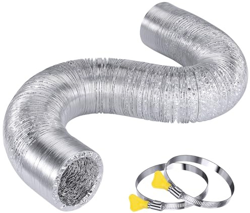 Steelsoft Heavy Duty Flexible Dryer Vent Duct Hose 4 inch 25 Feet Extra Long,Extra Thick Aluminum Foil Grow Tent Exhaust Fan Ducting Kit