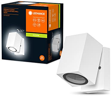 LEDVANCE ENDURA Classic Cube ADJ WALL Außen-Wandleuchte, weiß, GU10-Sockel (max 35W), kann mit einfacher oder smarter Lampe bestückt werden, ausrichtbarer Leuchtenkopf, Schutzklasse IP44