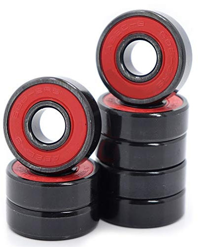 ZAAHH Kugellager ABEC-9 608 2RS Inline-Rollschuh-Radlager 608 RS Anti-Rost-Skateboard-Kugellager 608RS rot abgedichtet 8 x 22 x 7 mm Schaft (Farbe: 608rs rot, Größe: 8 Stück)