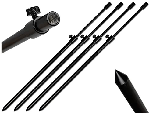 4X Rutenhalter Tele Bankstick Alu 30-50/50-90/70-140cm schwarz Rodpod Rutenauflage