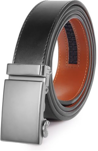 Nelbons Gürtel Herren, Gürtel Ratsche Gürtel Automatikschließe für Herren Anzug Business Kleidung,Breit 35mm,Größe Angepasst