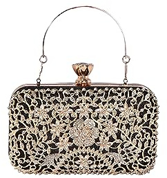 CORIOS Strass Clutch Damen Diamant Abendtasche Glitter Kristall Handtasche Elegant Schultertasche Klein Tasche Glänzend Umhängetasche für Geburtstag Cocktailparty Tanzparty Abendparty Schwarz