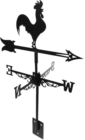 Cabilock Hahn-Dachanzeiger Hahn-Dekorationen Große Windfahne Ornamente Wind Garten Hühnerdekor Außenmessgerät Hühner-Heimdekor Geformtes Messgerät Hühnerschild Landhausdekor