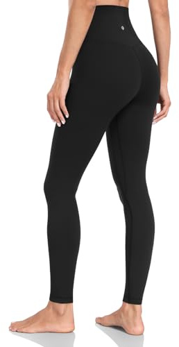 HeyNuts Yoga Pro Full Length Yoga Leggings for Women, Buttery Soft High Waisted Compression Workout Lounge Yoga Pants 28 Black L(12)