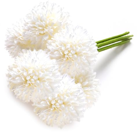 Rjayaa Kunstblumen Künstliche Blumen 6 STK Kunstblume Kunst Blumen Künstlich Fake Blume Artificial Flowers Pflanze Deko für Hochzeits Vase