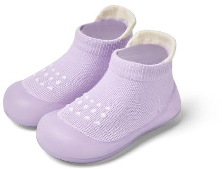 Bearbay Baby Walking Sock Shoes Infant Non-Slip Breathable Slippers with Soft Rubber Sole Baby Boys Girls Sneakers,20/21