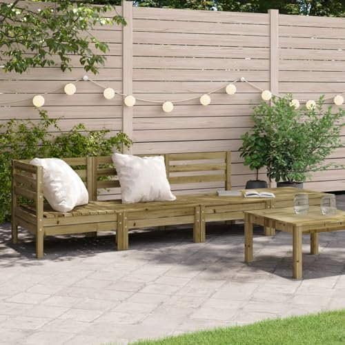 CIADAZ Gartensofa 4-Sitzer Kiefernholz Imprägniert, Gartenlounge, Terrassenmöbel, Balkonmöbel, Terrassen Sofa, Gartenmöbel - 838053