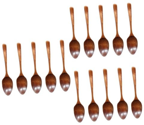 Garneck 3sets Wooden Soup Serving Spoons Set Natural Long Handle Perfect for Cooking 5pcs*3