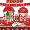 HarnyLoom Juego de Vajillas Navideñas Completa Servilletas Navidad Mantel Plato de Papel Fiesta de Navidad Cumpleaños Infantil Decoraciones