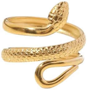 Positiva Jewelry Schlangenring aus Edelstahl für Damen | Symbol für Erneuerung & Kraft | Wasserbeständig und Größenverstellbar | Kein Abfärben und Anlaufen | Inklusive eleganter Ringbox