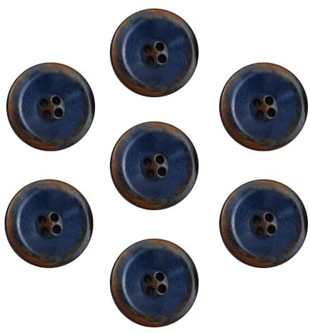 Wambere 20 Stück 15mm Natürliche Knöpfe Bastelknöpfe Zierknöpfe 4 Löcher Knöpfe Hemdknöpfe Anzugknöpfe Mantelknöpfe Strickjackenknöpfe Dekorative Knöpfe für DIY Nähen Kleidungsdekoration,Dunkelblau