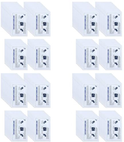Fnfhsa Tarjetas de Limpieza de Lector de Tarjetas CR80, Limpiador de Lector de Tarjetas de Doble Cara de 200 Piezas, Tarjetas de Limpieza de Terminal Deslizante POS