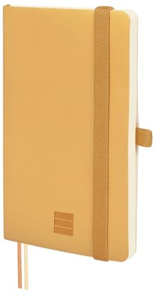 Finocam - Notizbuch Nexo Flexibler Einband Dotted-Gepunktet Camel | Kleines Notizbuch mit perforierten Blättern | Innentasche und Stifthalter | 72 Seiten, Ideal als Bullet Journal
