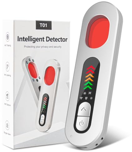 Detector de Dispositivos Ocultos - Kit de Detección 4 en 1 para Cámaras, Micrófonos, GPS y Señales RF - Protección Completa para Hotel, Hogar, Oficina y Coche