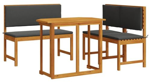 vidaXL Rustikaler Esstisch aus massivem Akazienholz Klappbar Tragbar Ideal für Balkone Terrassen Garten Kleine Zusammenkünfte Wetterfest 2 Tische Holz Möbel Kompakt Patio Balkon