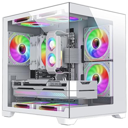 EWAIDI Vista completa 270° della stanza di vista del mare della cassa del PC dello smalto colorato senza dispositivo di raffreddamento ad acqua di sostegno 240 del telaio del desktop della colonna