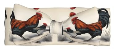 SSIULUS Haarband mit Huhn- und Hahn-Schleife, weiches Polyester-Haarband mit niedlichem Schleifen-Design, dehnbar und bequem