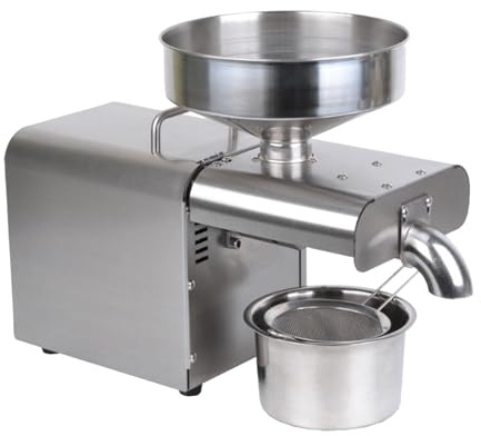 1500W Commercial Automatic Oil Press Machine, Stainless Steel Oil Expeller for Cold/Hot Press, Food Grade Oil Extractor (220V)