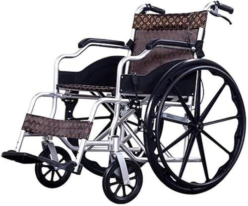 Silla de ruedas plegable de aleación de aluminio, ligera y portátil para personas mayores y discapacitadas
