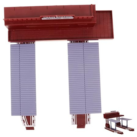 SEWOART DIY Plastic Train Station Platform Model for Lightweight Railway Accessory for Outdoor Scene Building Educational and Creative Pretend Play