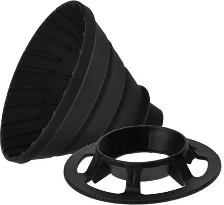 VANZACK Filtro de Café Plegable de Silicona Negra Filtro de Goteo Portátil para Camping y Viaje Accesorio Reutilizable para Preparar Café y Té Compacto y Fácil de Limpiar