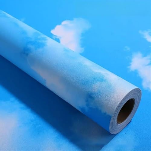 FACAIIO Selbstklebende PVC-Tapete für Schlafzimmer, Wohnzimmer und Arbeitszimmer, 45 cm x 500 cm, wasserfester Wandaufkleber mit geometrischem oder Wolken-Design