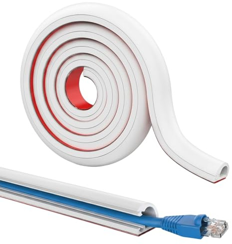 Trunking for Electric Cables, Side Opening Cable Trunking, Wire Hider for TV and Office Spaces, White Cable Trunking 2 Metres Length
