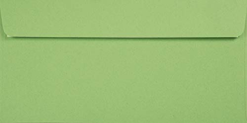 Netuno 100 Umschläge Grün DIN lang 11x22 cm natürlich und stilvoll | 120g Kreative Apple · hochwertige grüne Kuverts Naturpapier für Weihnachten, Advent, Einladungen, Herbst & Grußkarten
