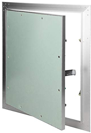 ECD Germany Puerta de Inspección Revisión 400x600mm Cartón de Yeso Inserto GK 12,5mm Marco de Aluminio Solapa de Mantenimiento Tapa de Limpieza Panel Trampilla Acceso Instalación en Paredes y techos