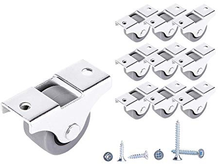 (10 Stück) 25 mm Kleine Radrollen Gummi Rollen Rollen Für Möbel Nicht Schwenkbar Kleine Räder Nichtplastikgießer Gerät & Ausrüstung Kleine Radrollen Schrauben Enthalten Rollen Set (10, φ25mm/20kg)