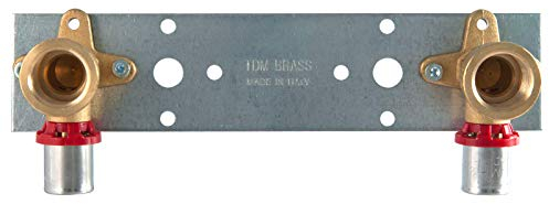 TDM 20er Pressfitting Wandwinkel Montageplatte – 1/2 Innengewinde für 2,0 mm Aluverbund Mehrschichtverbundrohr, DVGW-zertifiziert, 1/2 x 20