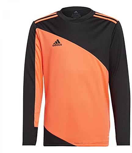 adidas Boy's Squadra 21 Goalkeeper Jersey, Black/App Solar Red, 15-16 Years