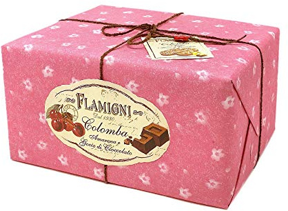 FLAMIGNI Colomba Pasquale Amarena e Cioccolato da 1 Kg, Dolce Artigianale, Impasto Soffice e Delicato, con Cubetti di Amarena Candita e Gocce Cioccolato Fondente, senza Agrumi Canditi, Made in Italy