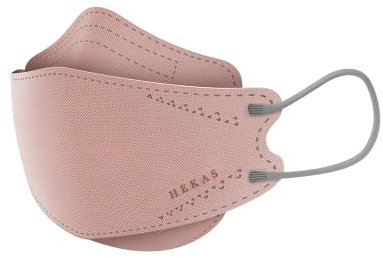 HEKAS® 5 Pack Face Masks for Men, Women, UK Certified FFP2, Face Mask to Protect - Dust & Bacteria, Cotton Face Masks for Winter, Cycling, Work, IIR Filter Efficiency ≥ 99%, Soft Earloops, Dusty Rose