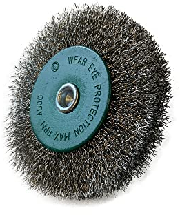 Brosse rotative circulaire métallique sur tige Ø 100 mm | Fil inox dur Ø 0,30 mm | Epaisseur 18 mm | 3 rangs | Pour perceuse ou visseuse à mandrin | Kibros 26100IT18