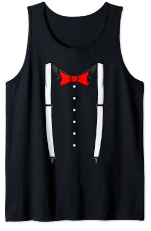 Rote Fliege Hosenträger Kummerbund Smoking Fliege Tank Top