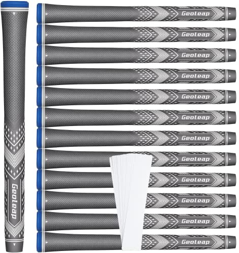 Geoleap Golf Grips Set of 13- Soft Golf Club Grips,Reduce Taper Design Provides High Traction and Performance,13 Grips with 15 Tapes and 13 Grips with All Repair Kits for Choice.