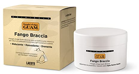 GUAM Seaweed Mud Arms Slimming Cellulite Cream – 250 ml Inner Arm Skin Firming Cream – Slimming & Draining Anti Cellulite Treatment – Improves Elasticity & Microcirculation + 10 Protective Arm Sleeves