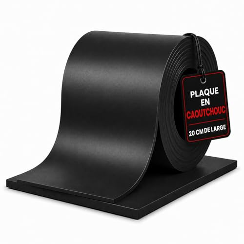 Rouleau de Caoutchouc SBR - pour Revêtement de Sol, Protection, Antidérapant, Dalles PVC Garage (Largeur: 20cm, 4mm, Rouleau 100cm)