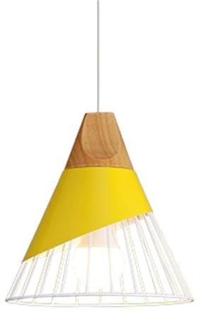 Mengjay Pendel-Leuchte Decken-Leuchte aus Metall E27 Pendelleuchten Vintage Industrieleuchte Wohnzimmerlampe Modern Wohnzimmer mit Kabel Vintagelampe für Wohnzimmer/Küche/Büro/Praxis (Gelb)