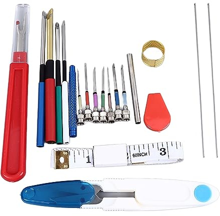 Kit d'aiguilles de poinçonnage pour débutant 20 pièces enfile-aiguilles à broder Outils de point de piquage Kit complet d'aiguilles à broder Commencez votre voyage de broderie en toute simplicité