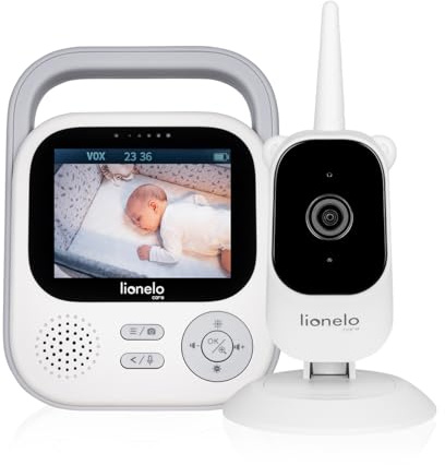 Lionelo Babyline 3.2 Camera, Kamera Full HD für Babyphone, 1920x1080 px, Reichweite 50m / 350m Nachtmodus 7m, Zwei-Wege-Kommunikation, Kopplung von bis zu 4 Kameras, 3-facher Zoom