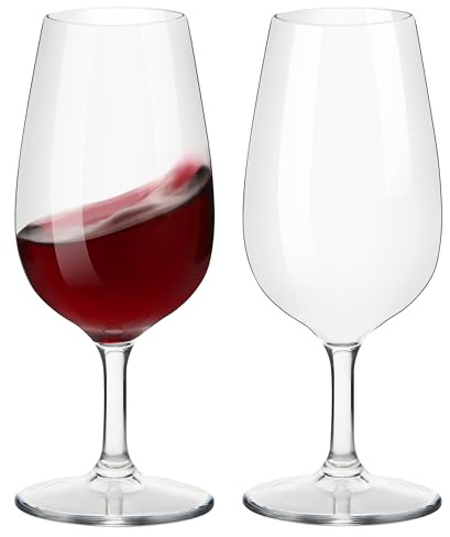 HAHASHOW Petits Incassable Verres à vin Rouge 230ml Lot de 2 | 100% Tritan-Plastique Gobelets Verres, Lavable au lave-vaisselle, Idéal pour les restaurants, les fêtes et les événements