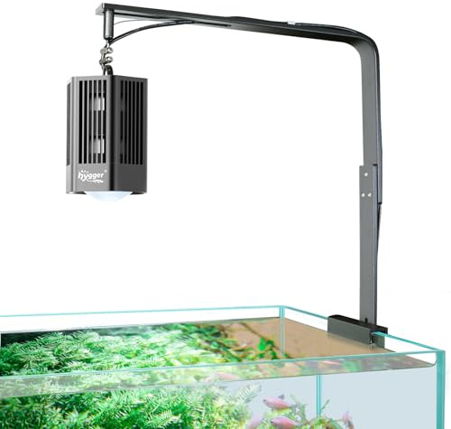 hygger Clip On Plant Aquarium Light,100W Full Spectrum RGB LED Grow Light Aquarium,Fish Tank Plant Lighting with Mounting Bracket for Growing Most Demanding Aquatic Plants