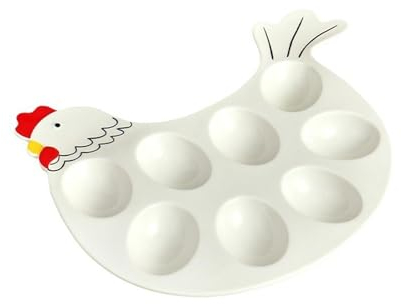 JISADER Bandeja de Huevos Rellenos, Plato de Huevos Rellenos, postres, Soporte Multiusos para Huevos de Sushi, Bandeja de cerámica para Cocina, Bandeja de