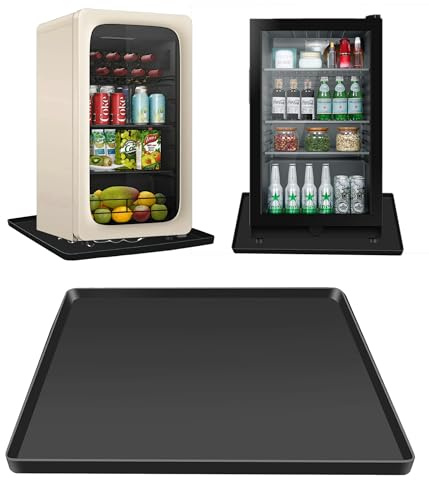 Mini Fridge Mat, 24''x24'' X0.8'' Mini Fridge Drip Trays Mat for Carpet Floor, Under Refrigerator Mat AC Conditioner Drip Pan, Silicone Mat for Refrigerators, Washing Machines, Dryers, Wine Coolers