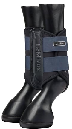 LeMieux Grafter Brushing Horse Boots - Protective Gear and Training Equipment - Equine Boots, Wraps & Accessories - Navy - Large