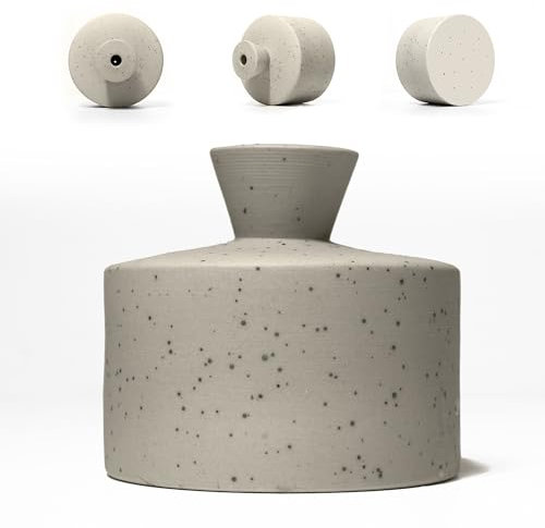 Manykettle Campana de riego de cerámica, regadera decorativa para plantas, elegante maceta de riego para interiores y exteriores, perfecta para decoración del hogar, jardín y oficina (gris estrellado,