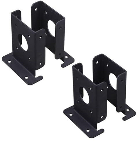 Barfeery 4Pcs Adjustable Wood Fence Pergola Post Base Brackets Kit Heavy Duty Post Anchor Base Brackets for Deck Railing Mailbox Easy to Use